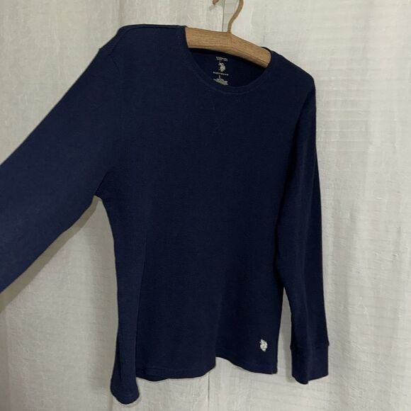 U.S. Polo Assn. L Navy Waffle Knit Sleep PJ Top - Picture 5 of 8